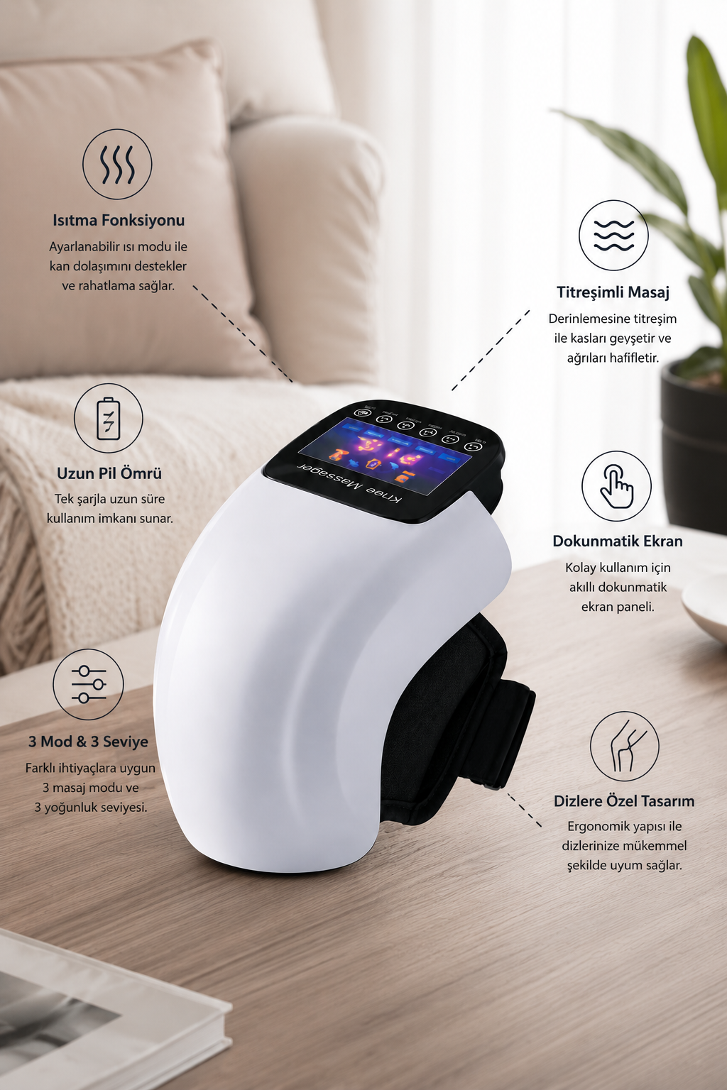 L-Elite™  Isıtmalı ve Titreşimli Akıllı Diz Masaj Cihazı